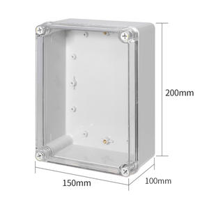 صندوق كهربائي ABS 200x150x130 مقاوم للماء والغبار IP67 مع غطاء شفاف من البولي كربونات - Product Image 1