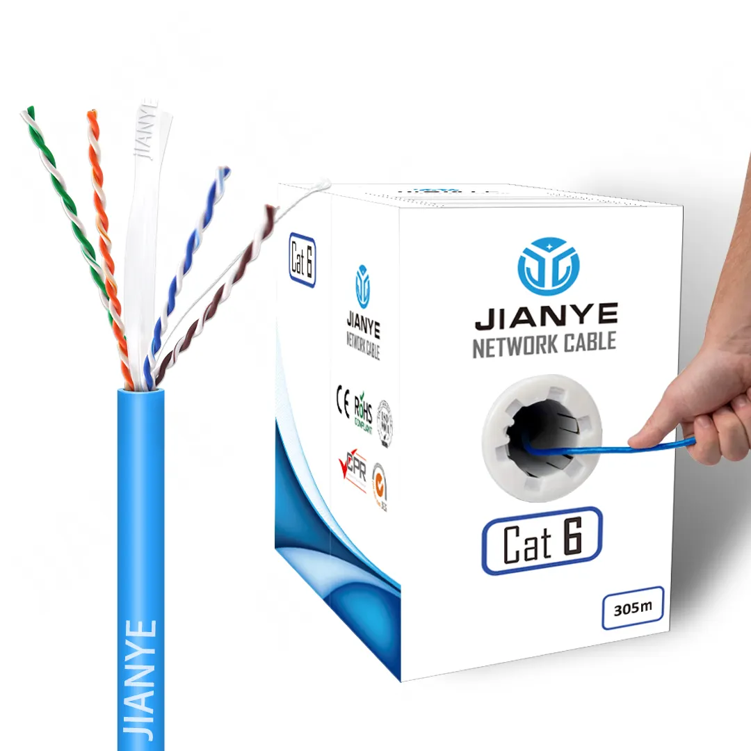 Fabricación de OEM de red lan cables rollo cat6 4pr 23AWG schneider utp/sftp de cabo de rede cat6 para Internet CCTV cámara de seguridad