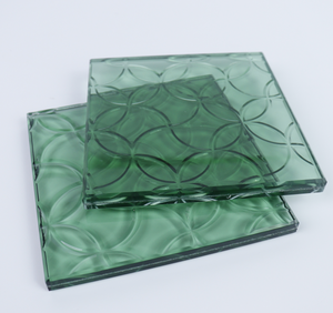 Panel de Vidrio Decorativo con Patrón de Monedas Tradicionales en Tono Verde, Vidrio Artístico en Relieve para División de Interiores y Decoración de Paredes - Product Image 4