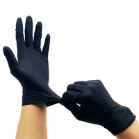 Gants de sécurité en nitrile noir très résistants 5 mil et 4 mil, texturés aux doigts, pour la cuisine, l'industrie du tatouage, les soins capillaires, logo personnalisé, sans latex