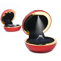 2022 Design créatif de luxe en gros personnalisé Led boîte à bagues boîte à bijoux boîte à bagues ronde