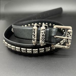 Cinturón de PU con Tachuelas Cruzadas Estilo Punk Retro para Motociclistas, Unisex, con Hebilla de Rodillo Tallada, Estilo Rock Gótico, para Jeans - Product Image 2