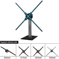 Support trépied pour écran LED holographique 3D Missyou pour tailles d'hologrammes de 42 à 65 cm, noir, résolution 1024x1024, 1,5 kg