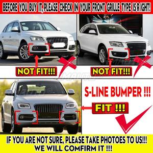 2pcs Car Front Bumper Fog <b>Lamp</b> Surround Grill Protector for Audi Q5 S-line 2013 2014 2015 2016 Fog Light Grill Grille Cover - Product Image 2