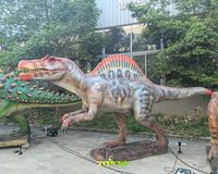Modèle de dinosaure animatronique réaliste Spinosaurus, dinosaure hyper dynamique pour parc d'aventure, jardin, extérieur