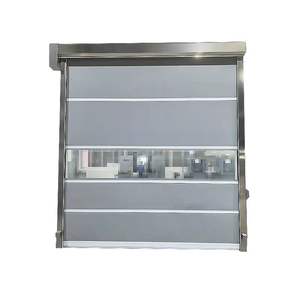 Porte automatique industrielle de levage d'induction de porte de volet roulant rapide de <span class=keywords><strong>PVC</strong></span> fait sur commande pour la porte commerciale transparente de salle de voiture - Product Image 1