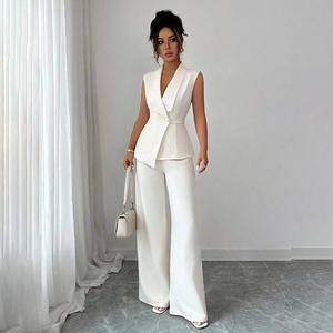 Commerce électronique transfrontalier : vêtements <span class=keywords><strong>de</strong></span> mode pour femmes européennes et américaines - ensemble élégant et stylé sans manches avec pantalon droit - Product Image 4