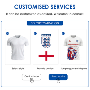 Custom Sublimatie Engeland Voetbal Kinderuniform Voetbalshirt 2026 Wereldkampioenschap Voetbaltenues Ademend Snel Droog Shirt OEM - Product Image 5