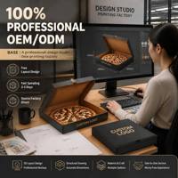 Boîte à pizza en carton ondulé certifiée écologique personnalisée, fourniture directe d'usine