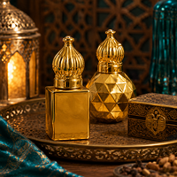 Flacon de parfum en verre électroplaqué or 6ml 12ml 15ml, flacon vide pour huiles essentielles, flacon d'attar arabe, fiole en verre rechargeable