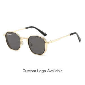 Lunettes de soleil SPUKA HR5667 rétro à monture métallique irrégulière, verres dégradés 2026, protection UV400, logo personnalisé - Product Image 1