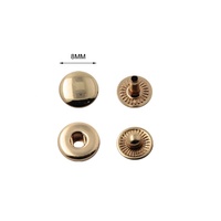 Anti Karat Nikel Gratis Tombol Kecil 8 Mm Kuningan Berlapis Emas Snap Pengikat Tombol untuk Dompet Kulit