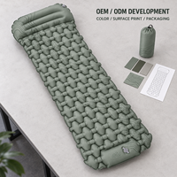 Matelas de couchage gonflable pour le backpacking avec cellules d'air en nid d'abeille, pompe à pied intégrée et nylon TPU 40D pour le développement OEM