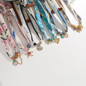 ผ้าพันคอดั้งเดิมจินนี่จี้สแตนเลสหินธรรมชาติที่มีเสน่ห์สร้อยคอพิมพ์ลายรูปหัวใจสายรัดผมของผู้หญิง - Product Image 6