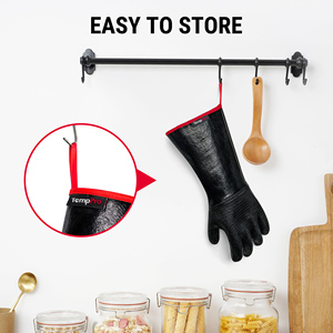 TempPro 932 ° Gants de barbecue résistants à la chaleur F, 14 pouces, imperméables, pour four et grill, résistants à l'huile et antidérapants, en néoprène, pour barbecue - Product Image 6