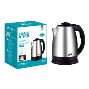 กาต้มน้ำไฟฟ้า WinningStar ขนาด 1.8 ลิตร สแตนเลส ป้องกันการไหม้แห้ง พร้อมปลั๊กแบบ US - Product Image 1