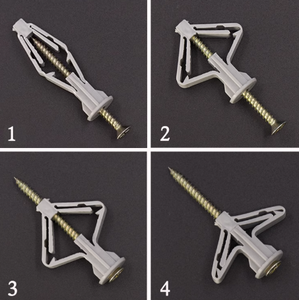 ที่ยึดผนังแบบกลวงสำหรับยิป<span class=keywords><strong>ซั่</strong></span><span class=keywords><strong>ม</strong></span><span class=keywords><strong>ป</strong></span>ลั๊กผีเสื้อพลาสติกผลิตจากจีน - Product Image 5