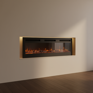 Cheminée électrique murale encastrable de 60 pouces, 1500W, télécommande, protection contre la surchauffe - Product Image 2
