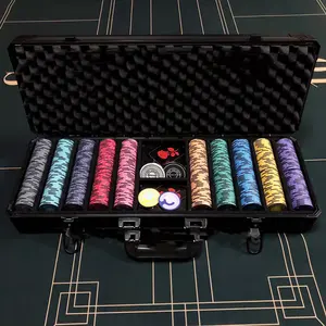 Juego de fichas de póker de cerámica de 500 piezas al por mayor para uso en Casino o club