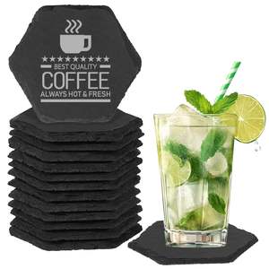 Posavasos Cuadrados de Pizarra en Blanco Personalizados para Grabado Láser, 10 cm, 4x4 Pulgadas, Posavasos para Bebidas, Oficina, Cocina, Regalo, Fiesta - Product Image 4