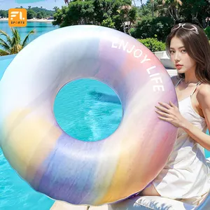 Anel inflável personalizado para piscina de crianças adultas, tubo de PVC para piscina de verão com flores