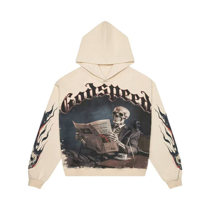 <span class=keywords><strong>Felpa</strong></span> <span class=keywords><strong>con</strong></span> cappuccio da uomo di alta qualità su misura lavata <span class=keywords><strong>con</strong></span> cappuccio autunno abbigliamento Casual <span class=keywords><strong>con</strong></span> stampa Vintage <span class=keywords><strong>con</strong></span> teschio ampia - Product Image 1