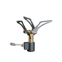Réchaud miniature en acier inoxydable pour l'extérieur, portable, pliable, au butane, pour pique-nique, camping, multifonction, de poche