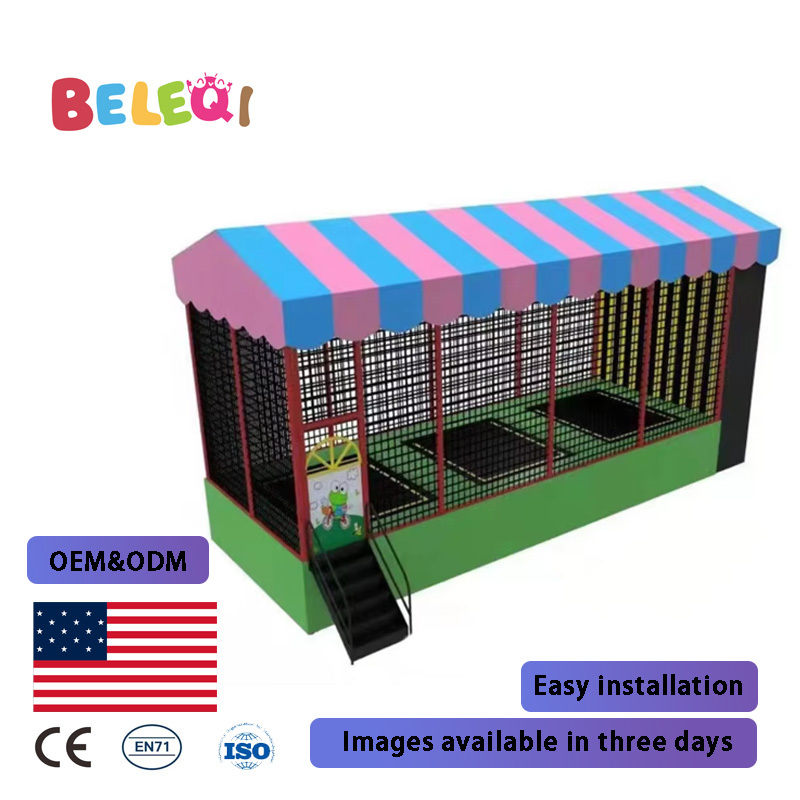 Outdoor Trampoline Park with Shielding Children