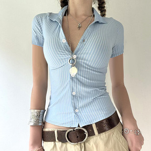 女式夏季休闲条纹衬衫 - Product Image 3