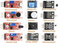Kit de capteurs 37-en-1, ensemble de 37 capteurs, kit de capteurs 45-en-1 compatible avec les Arduinos, en stock