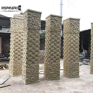 Colonne cannelée en béton pour l'intérieur d'une église, design symétrique et orné pour la chapiteau, ornement d'intérieur de luxe pour hall de bâtiment religieux - Product Image 3