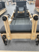 Reformer Pilates Standard en Bois de Chêne Durable, Pliable et Réglable, pour la Maison, la Salle de Sport, le Studio de Pilates et l'Utilisation Commerciale