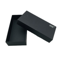 SM-LH099 boîte cadeau rigide noire de luxe de première marque avec finition mate à l'extérieur et impression du logo