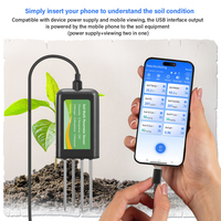 Le capteur de sol compatible Android USB 8 en 1 mesure l'humidité EC PH azote Potassium température salinité