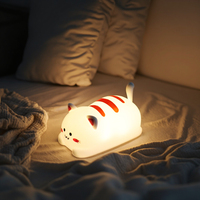Lampe tactile intelligente en silicone pour chambre d'enfant Design mignon de chat Usine Oeil de protection Mini taille Veilleuse Batterie