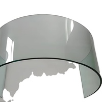 Kaca Lengkung Temper R250 800mm Tebal 8mm, Dekoratif, Transparan, untuk Industri, Medis, Kantor, Kamar Mandi, Dapur, Ruang Tamu, Luar Ruangan