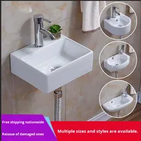 Bassin en céramique mural de petite taille pour espaces étroits pour mini balcon appartement toilettes robinets de lavabo simples pour évier domestique