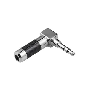 3.5mm Right Angle Stereo Plug Rhodium-plate Wire Connector Audio Adapter L Type Earphone Microphone Jack Converter