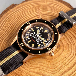 นาฬิกา Tandorio รุ่นใหม่ CUSN8 บรอนซ์ 50 ฟัตฮอมส์ ระบบออโตเมติก สำหรับผู้ชาย หน้าปัดเรืองแสง Ghost Dial กลไก NH35A กันน้ำ 20ATM กระจกแซฟไฟร์แบบ Bubble ผิวขัดทราย - Product Image 5