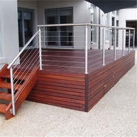 DAIYA escalier droit avec balustrade de câble avec balustrade de câble de fil noir