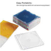 Estuches para Discos de CD, DVD y Blu-Ray Ultra Transparentes de 0.2 Pulgadas con Impresión de Logotipo Personalizado, en Colores Surtidos, con Caja de Empaque