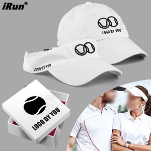 <span class=keywords><strong>IRun</strong></span> logotipo personalizado Unisex adultos sombrero de visera ajustable Accesorios de Tenis gorra deportiva transpirable de secado rápido - Product Image 1