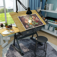 Bureau de dessin réglable en bois durable et écologique au design moderne pour les artistes, l'école, la chambre et le salon.