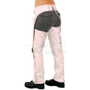 High Quality Ladies Black Leather <b>Riding</b> Chaps with Wing Embroidery Unique Design Full Chaps Pants for <b>Horse</b> <b>Riding</b> - Product Image 2