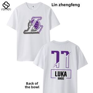 T-shirt à manches courtes pour homme Summer Lakers <span class=keywords><strong>Luka</strong></span> Doni, vêtements d'entraînement de basketball, coupe ample, 100% coton, décontracté avec motif - Product Image 3