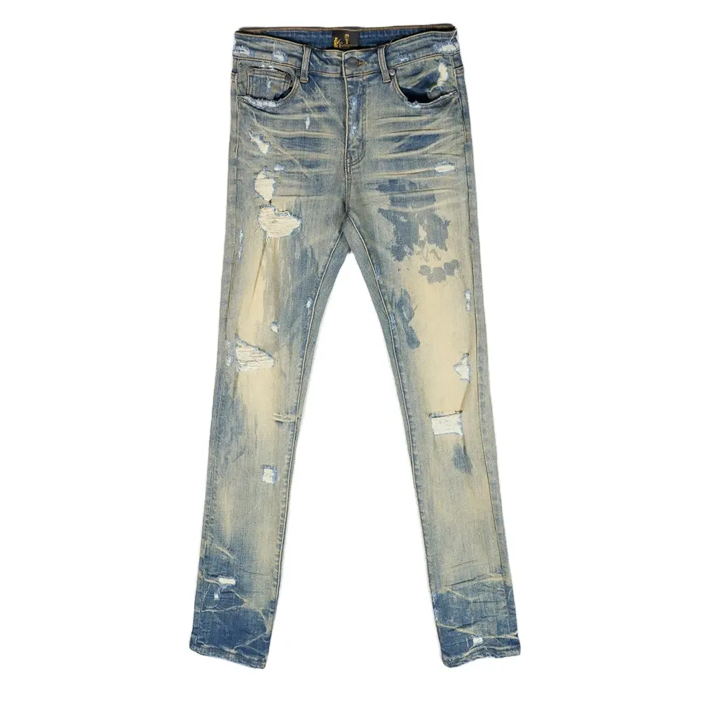 Jeans blu slim fit jeans uomo casual jeans prezzo all'ingrosso