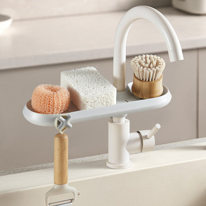 HeDou Faucet Storage Rack Oval Adjustable Moisture Proof Kitchen Sink Drainer - Product Image 1