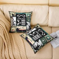 4 pièces de housses de coussin camouflage pour la chasse, motif fusil de chasse, adaptées aux garçons, taie d'oreiller camouflage