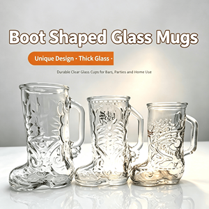 Vente en gros de mugs à bière allemands à base épaissie de 360 ml et 460 ml, verres à eau, verres à <span class=keywords><strong>liqueur</strong></span> de forme originale, bouteilles en verre, tasses à bière en verre - Product Image 1
