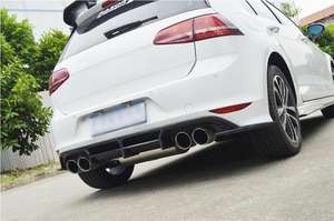 Labio difusor de parachoques trasero de fibra de carbono para <span class=keywords><strong>Volkswagen</strong></span> VW <span class=keywords><strong>GOLF</strong></span> 7 <span class=keywords><strong>VII</strong></span> MK7 R <span class=keywords><strong>2014</strong></span> - 2017 - Product Image 4